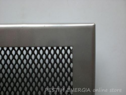 Inox fireplace grille with a wide frame