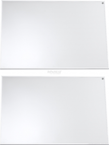 Infrared heating panel - white with aluminum frame - ceiling installation, 2x700W