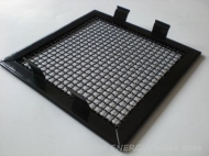Fireplace ventilation grille glosy black colour with a narrow frame