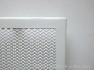 Fireplace grille white colour with a wide frame