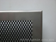 Inox fireplace grille with a wide frame