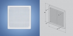 Plastic ventilation grilles with mesh HACO