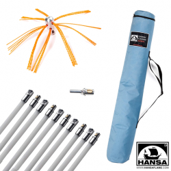Universal chimney cleaning brush (diameter 40cm) + 6 sticks 1m (all 6m)