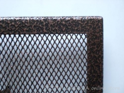 Fireplace ventilation grille copper shagreen colour with a narrow frame