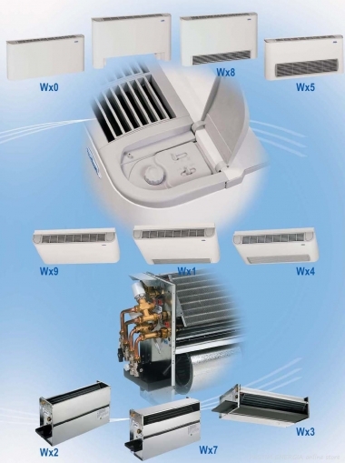 Fan Coils Series Wx4, for standard ceiling mounting, with front grille