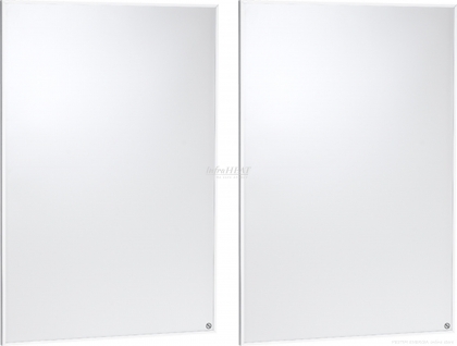 Infrared heating panel - white with aluminum frame - wall installation, 2x800W