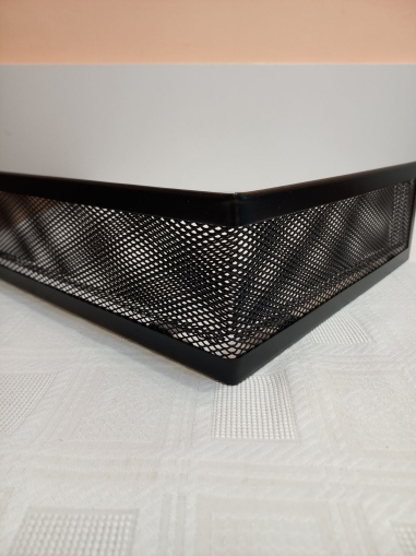 Fireplace ventilation grille glosy black colour with a narrow frame