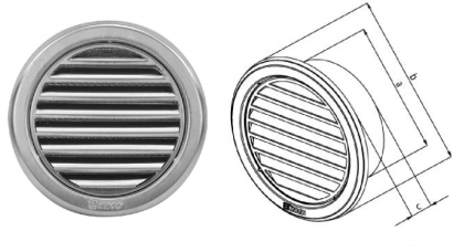 PVC ventilation grills with mesh against insects, closing - circle HACO