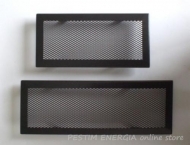 Fireplace ventilation grille opaque black colour with a narrow frame
