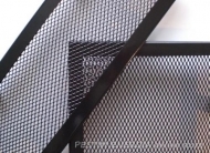 Fireplace ventilation grille glosy black colour with a narrow frame