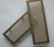 Fireplace ventilation grille opaque brass colour with a narrow frame