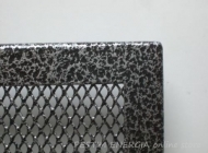 Fireplace ventilation grille silver shagreen colour with a narrow frame