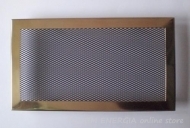 Brass fireplace grille with a narrow frame