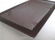 Fireplace grille copper shagreen colour with a wide frame