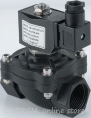 Magnet valves with direct control, normally closed, plastic