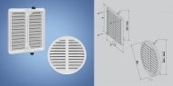 PVC вентилационна решетка с мрежа против насекоми - регулируема HACO