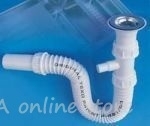 Flexible siphon for sinks Texoflex with connection for washing machine / dishwasher