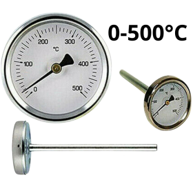 Биметален термометър Fig. 569 C (65 mm, 0/500 °С), дължина на сондата 200 mm