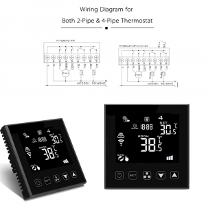 Мгофункционален програмируем електронен термостат за управление на водни конвектори, WI-Fi, бял/черен
