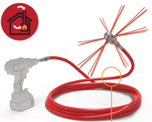 Ротационен комплект за почистване на комин TORNADO COBRA 6m